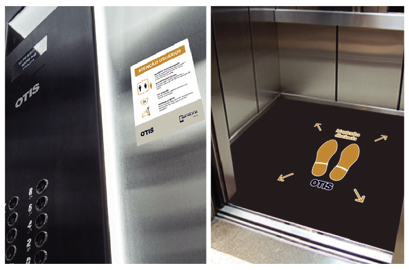 Informações no elevador
