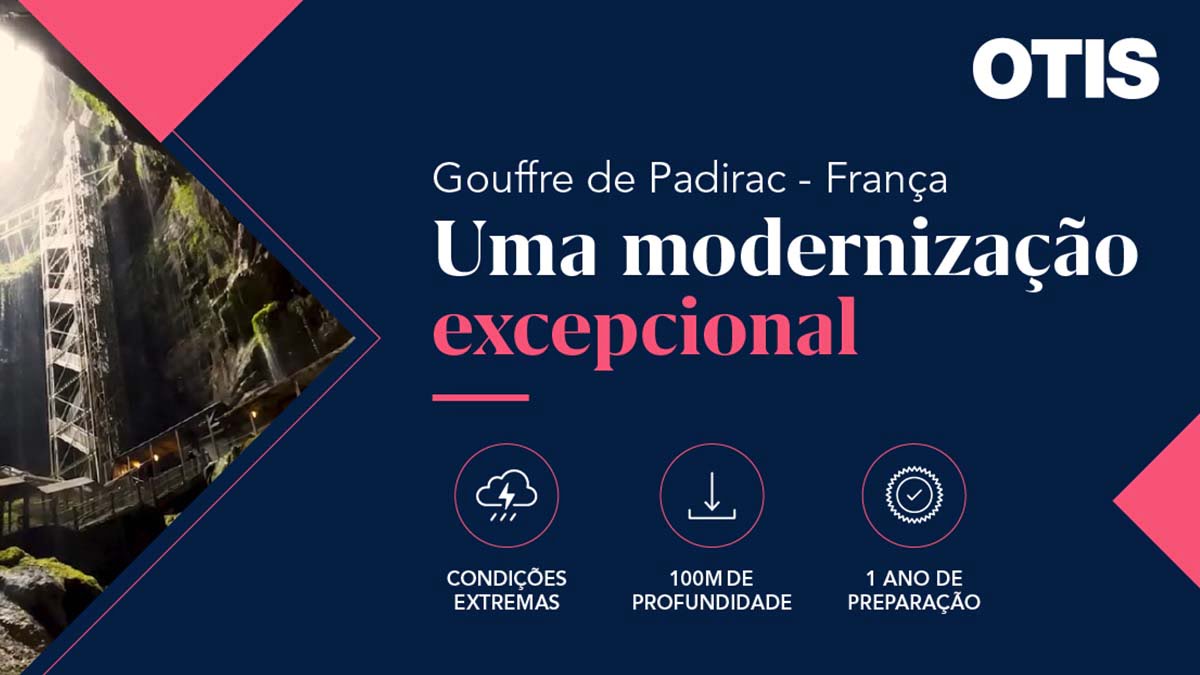 Modernização do elevador da Gouffre de Padirac